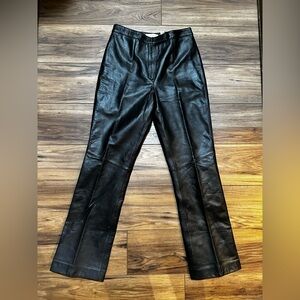 Leather pants black women sz 8 by Amanda Smith 100% leather